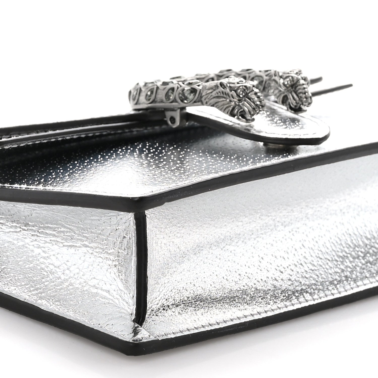 Gucci Metallic Calfskin Super Mini Dionysus Shoulder Bag Silver 9 of 11