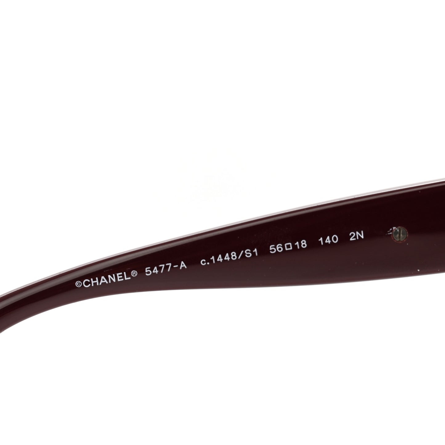Acetate Charms Pearl Square Sunglasses 5479-A Burgundy