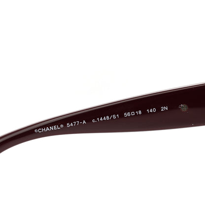 Chanel Acetate Charms Pearl Square Sunglasses 5479-A Burgundy 5 of 7