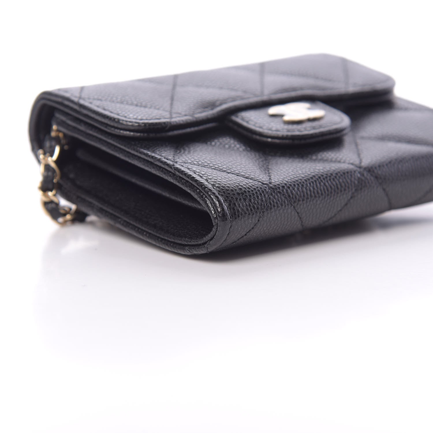 Chanel Caviar Quilted Flap Card Holder On Chain Black 10 of 12