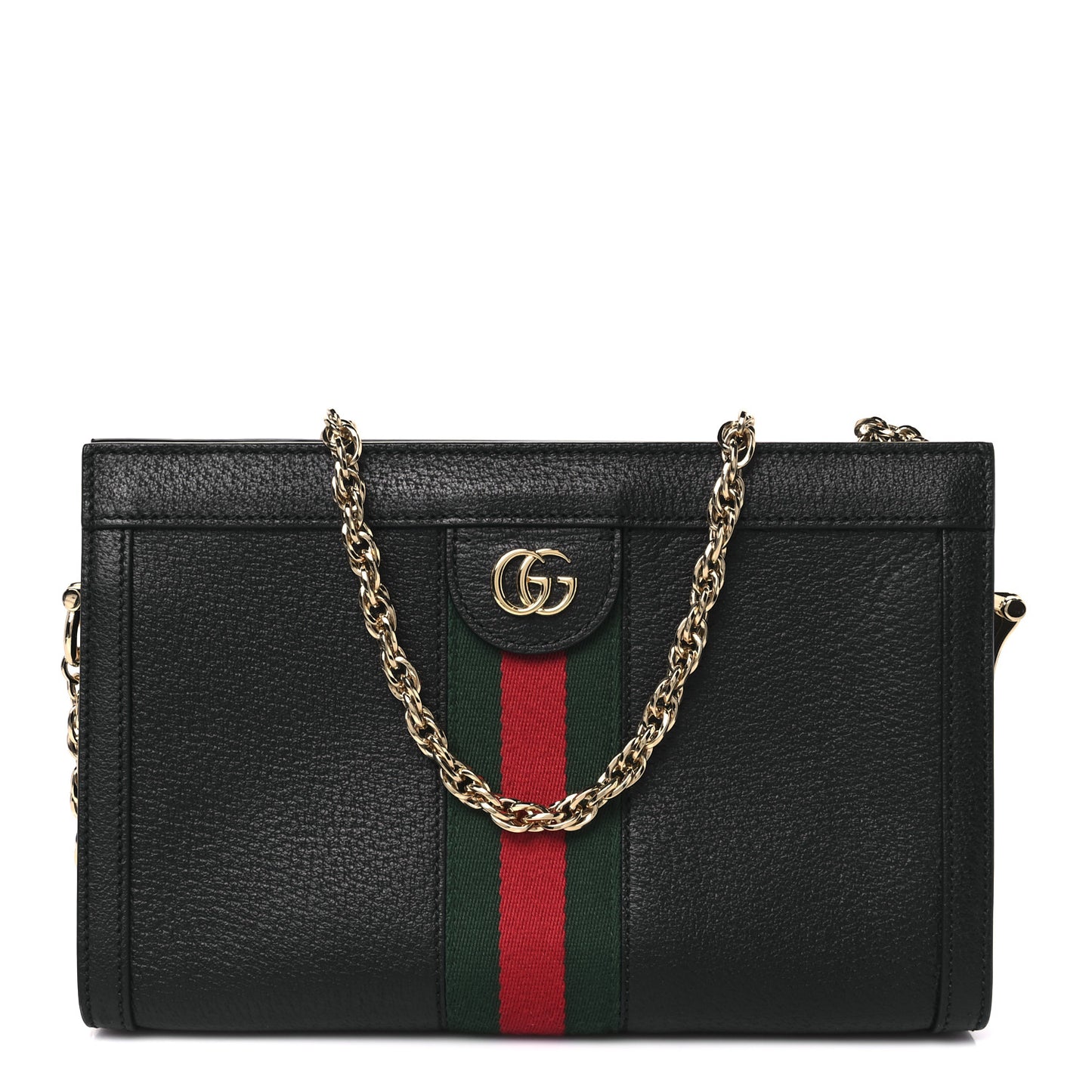 Calfskin GG Web Small Ophidia Chain Shoulder Bag Black