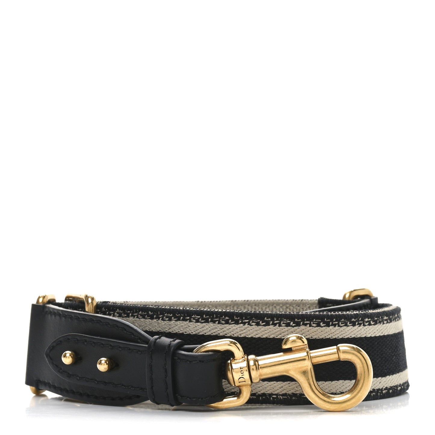 Canvas Embroidered Adjustable Shoulder Strap Black