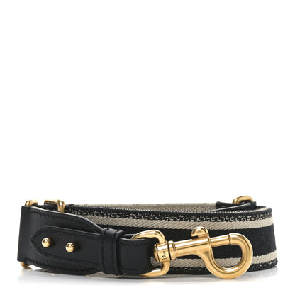 Christian Dior Canvas Embroidered Adjustable Shoulder Strap Black 1 of 4