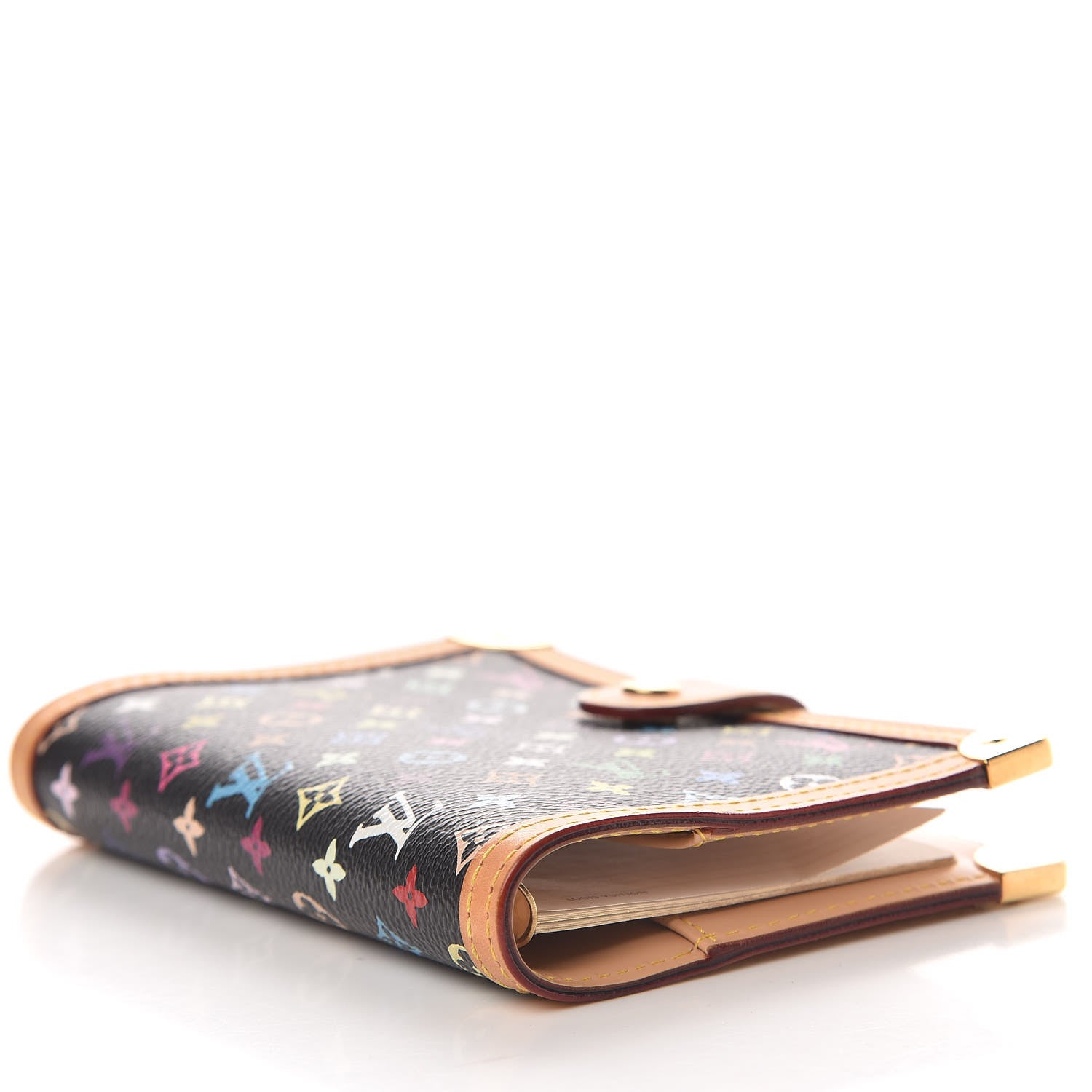 Louis Vuitton Monogram Multicolor Small Ring Agenda Cover Black 4 of 7