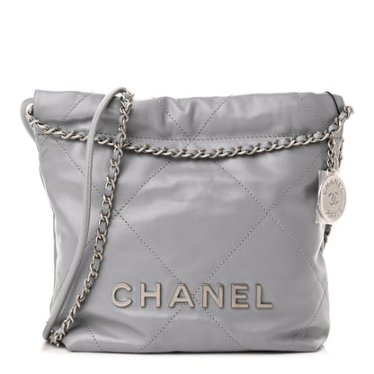 Chanel Shiny Calfskin Quilted Mini Chanel 22 Grey 1 of 10