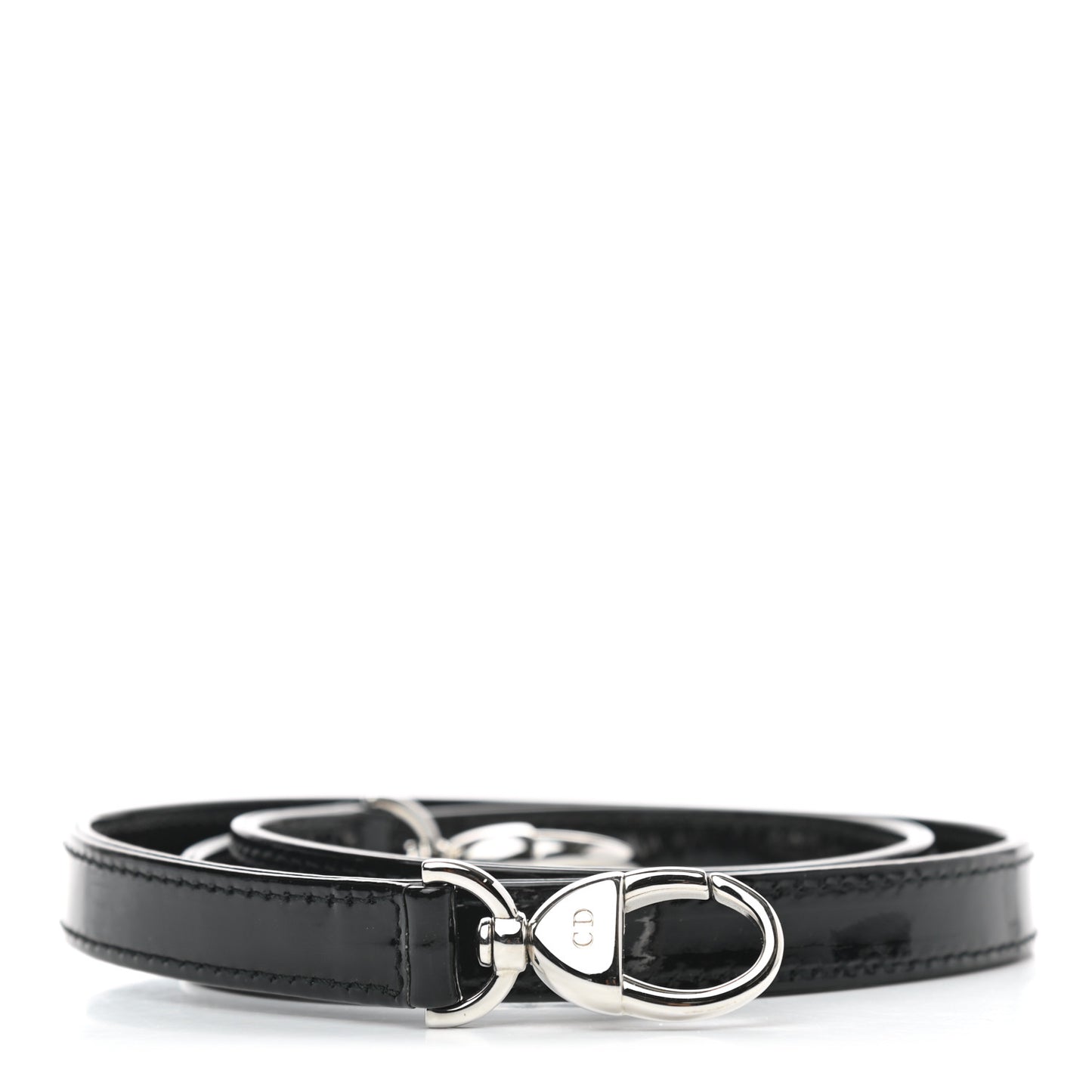 Patent Calfskin Lady Dior Shoulder Strap Black