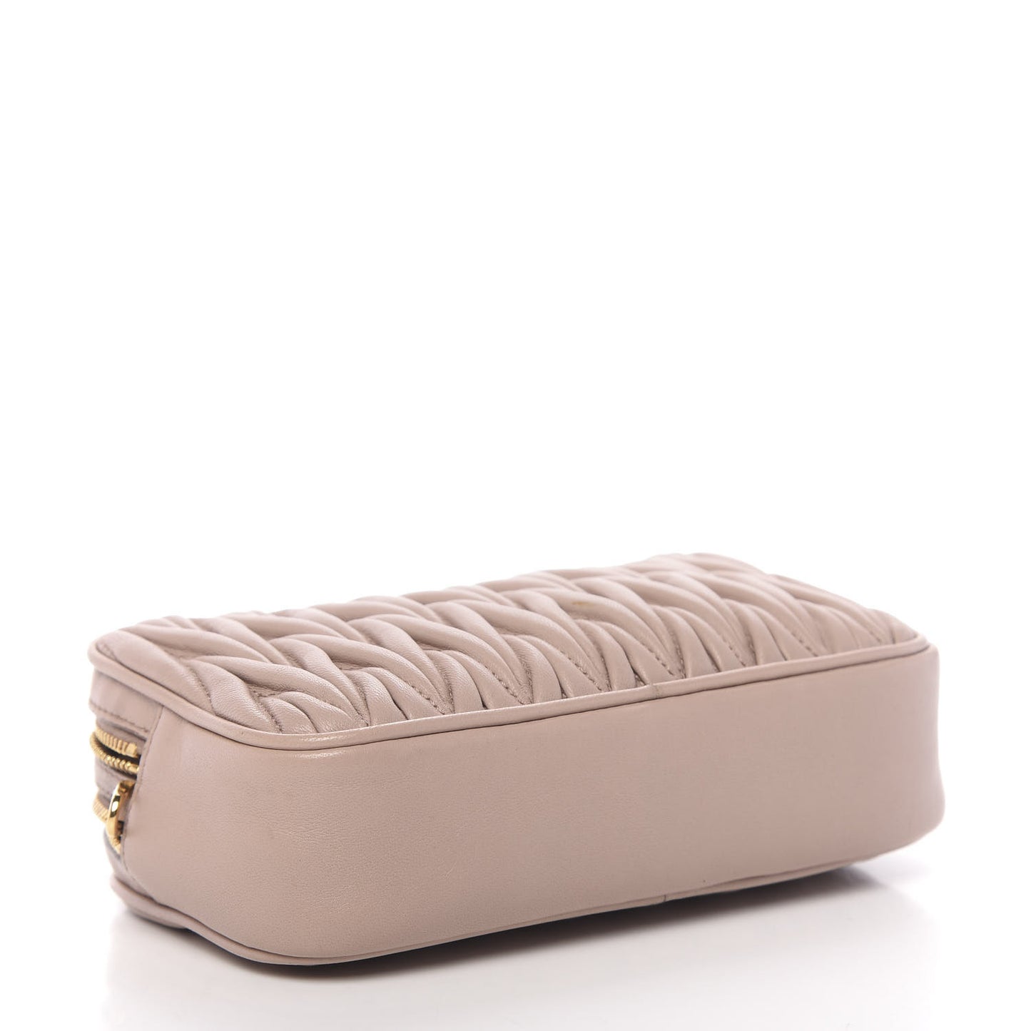 Nappa Matelasse Double Zip Chain Shoulder Bag Cammeo