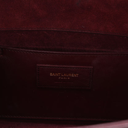 Saint Laurent Patent Classic Monogram Cassandre Clutch Dark Red 6 of 6