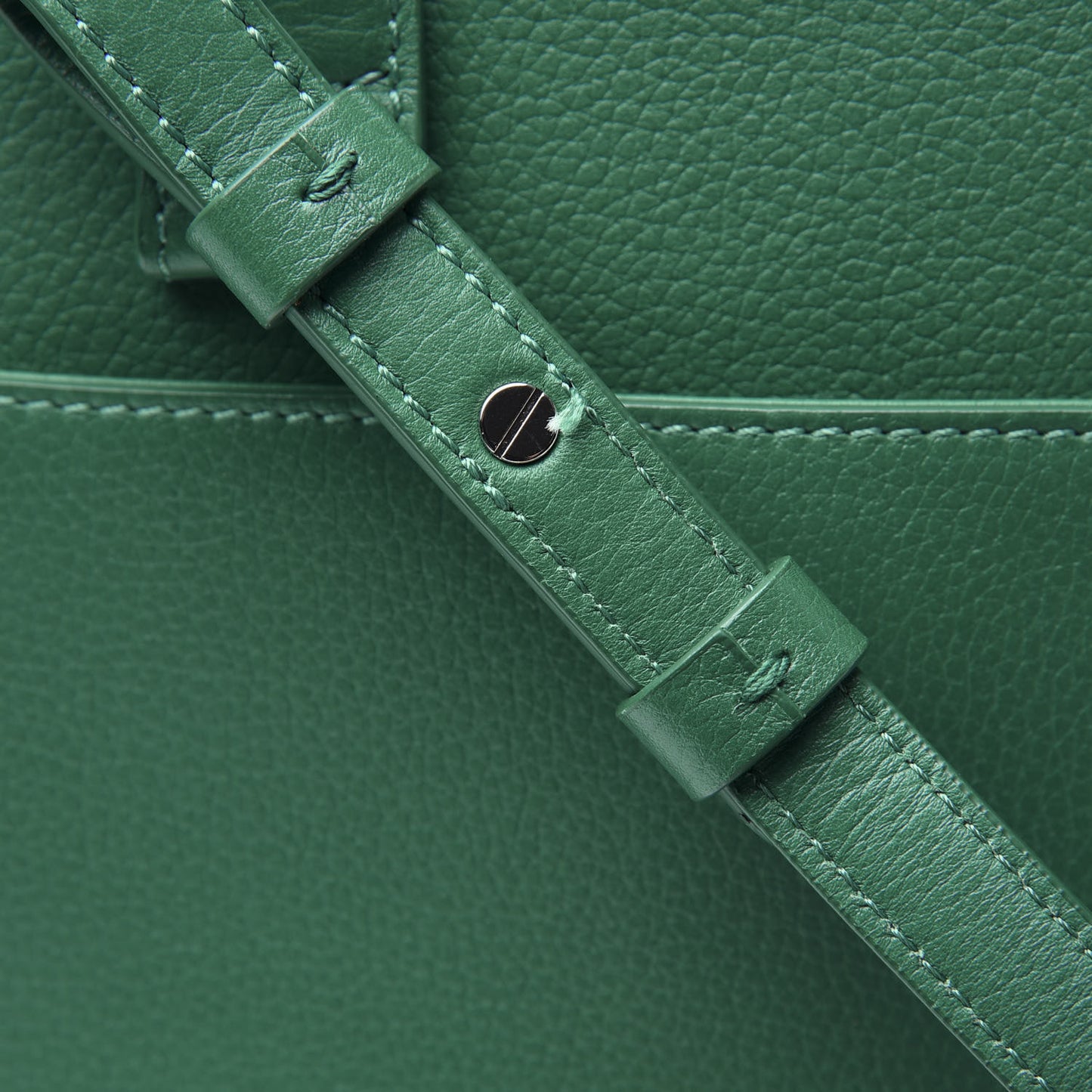 Grained Calfskin Mini Neo Executive Shopper Tote Green
