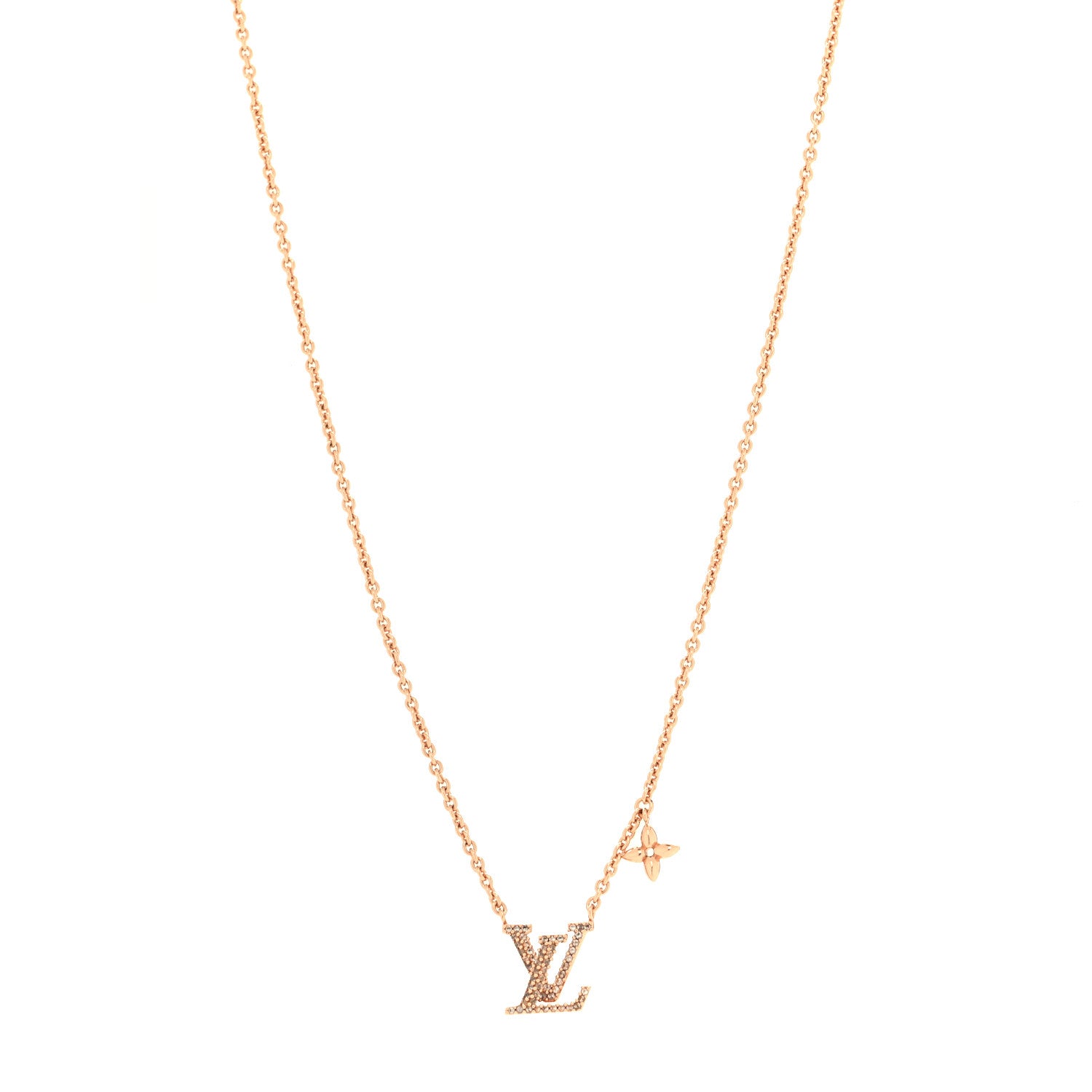 Louis Vuitton Metal Crystal LV Iconic Necklace Blush Pink 1 of 5
