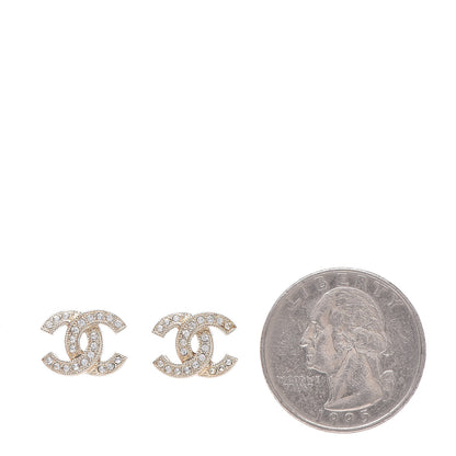 Chanel Crystal CC Earrings Light Gold 2 of 4