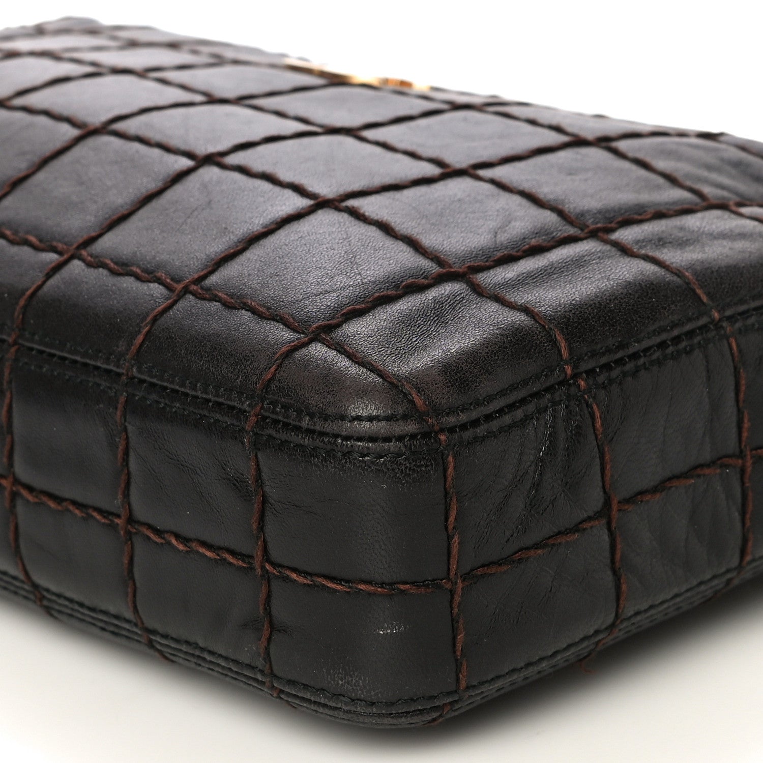 Chanel Lambskin Quilted Chocolate Bar Camera Case Black 9 of 18