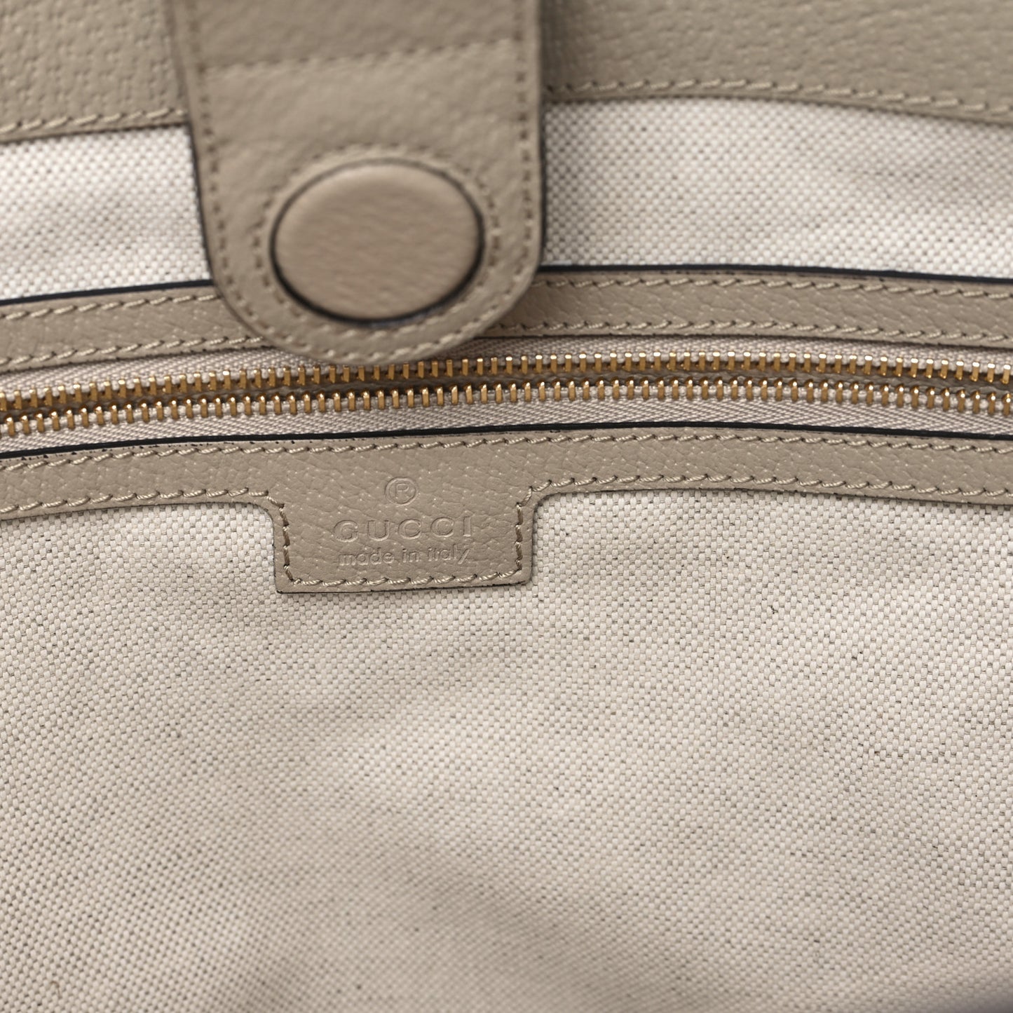 GG Supreme Monogram Textured Dollar Calfskin Web Medium Ophidia Shopping Tote Beige Mystic White Oatmeal