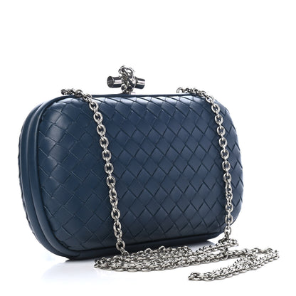 Bottega Veneta Nappa Intrecciato Chain Knot Clutch Denim 3 of 8