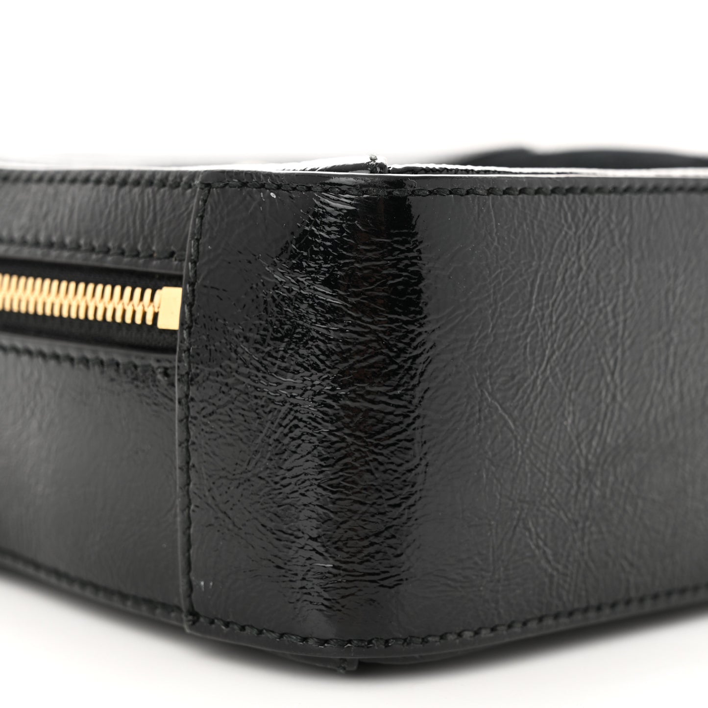 Suede Patent Web Small Ophidia Top Handle Shoulder Bag Black