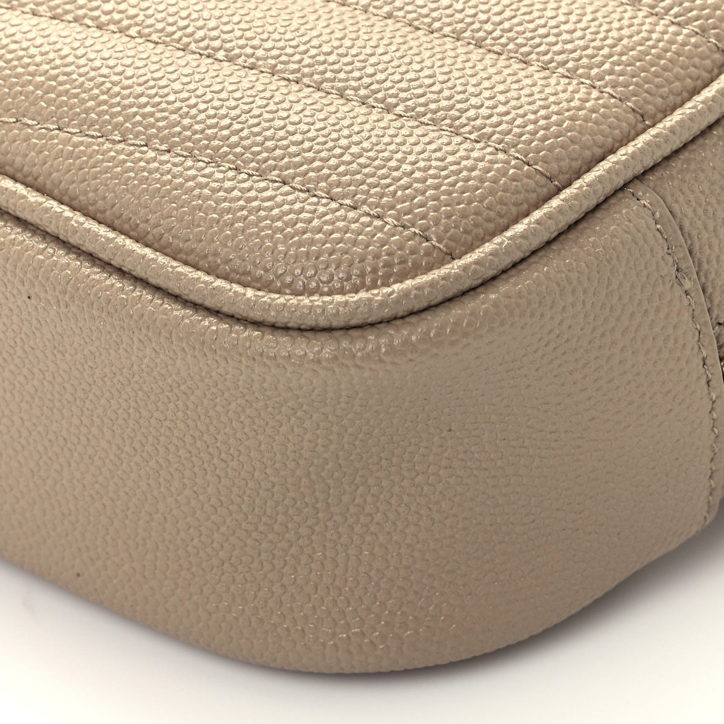 Grain De Poudre Matelasse Monogram Mini Lou Camera Bag Dark Beige