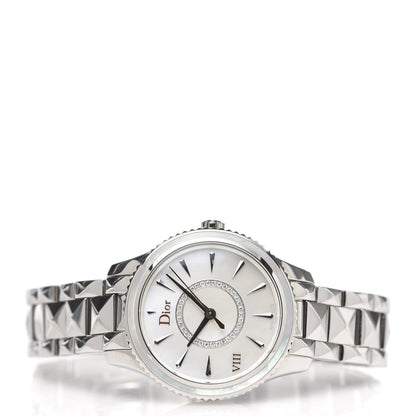 Christian Dior Stainless Steel Diamond Mother of Pearl 32mm Dior VIII Montaigne Quartz Watch 3 of 7