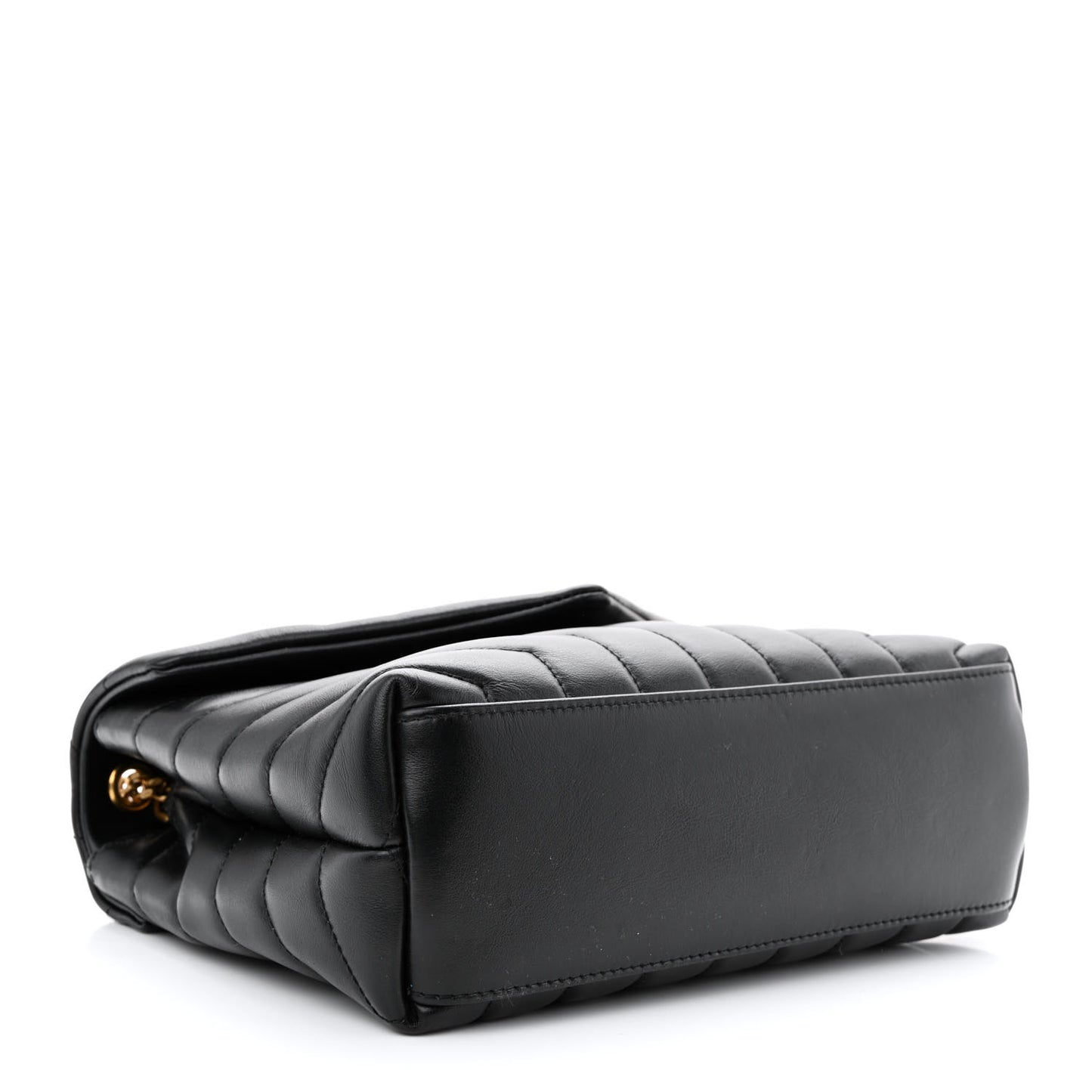 Calfskin Y Quilted Monogram Small Loulou Chain Satchel Black