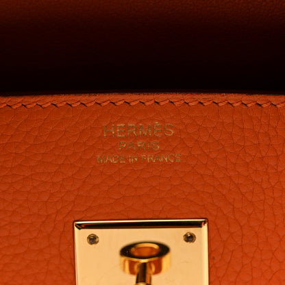 Hermes Taurillon Clemence Birkin 30 Orange 6 of 14