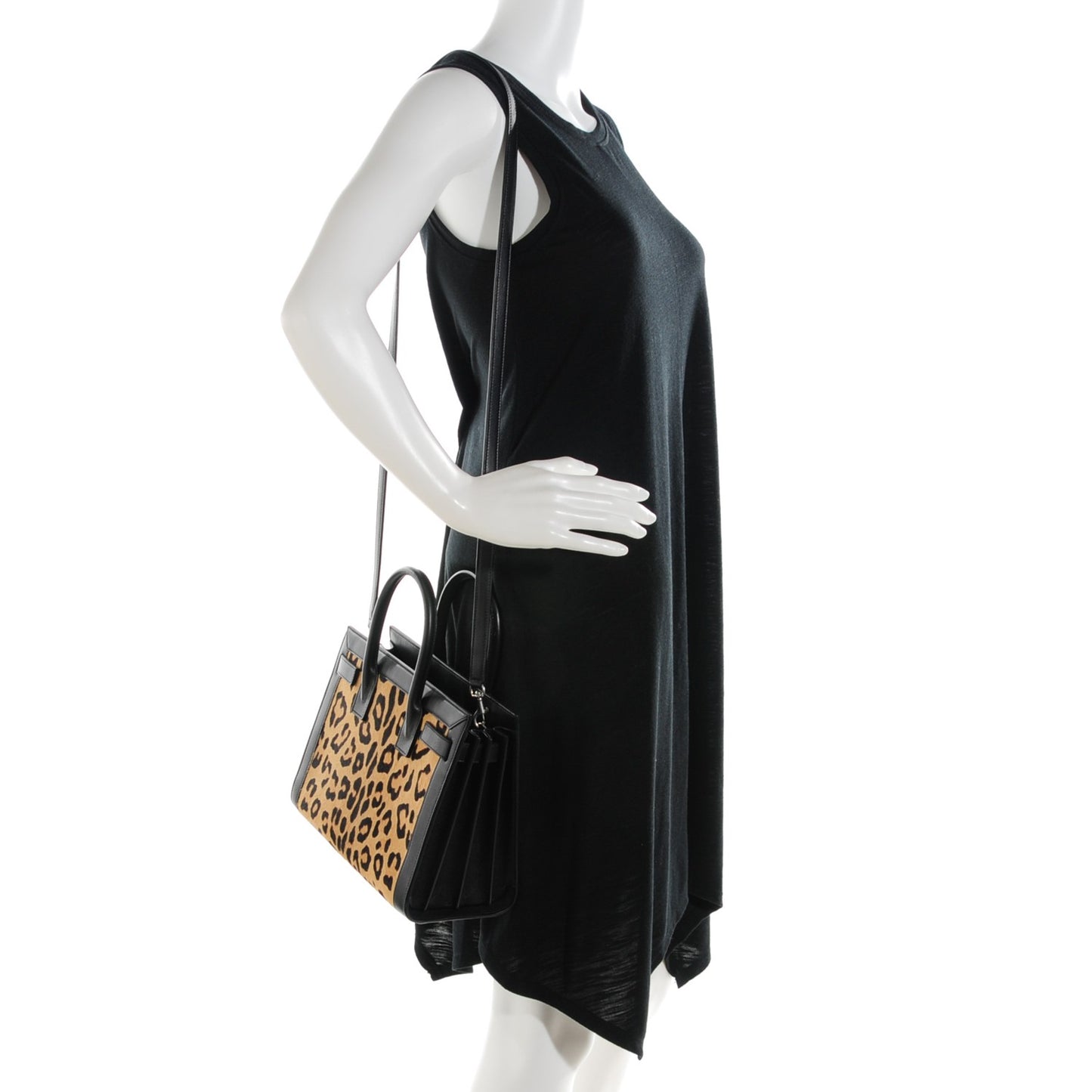 Pony Hair Leopard Print Baby Sac De Jour Black