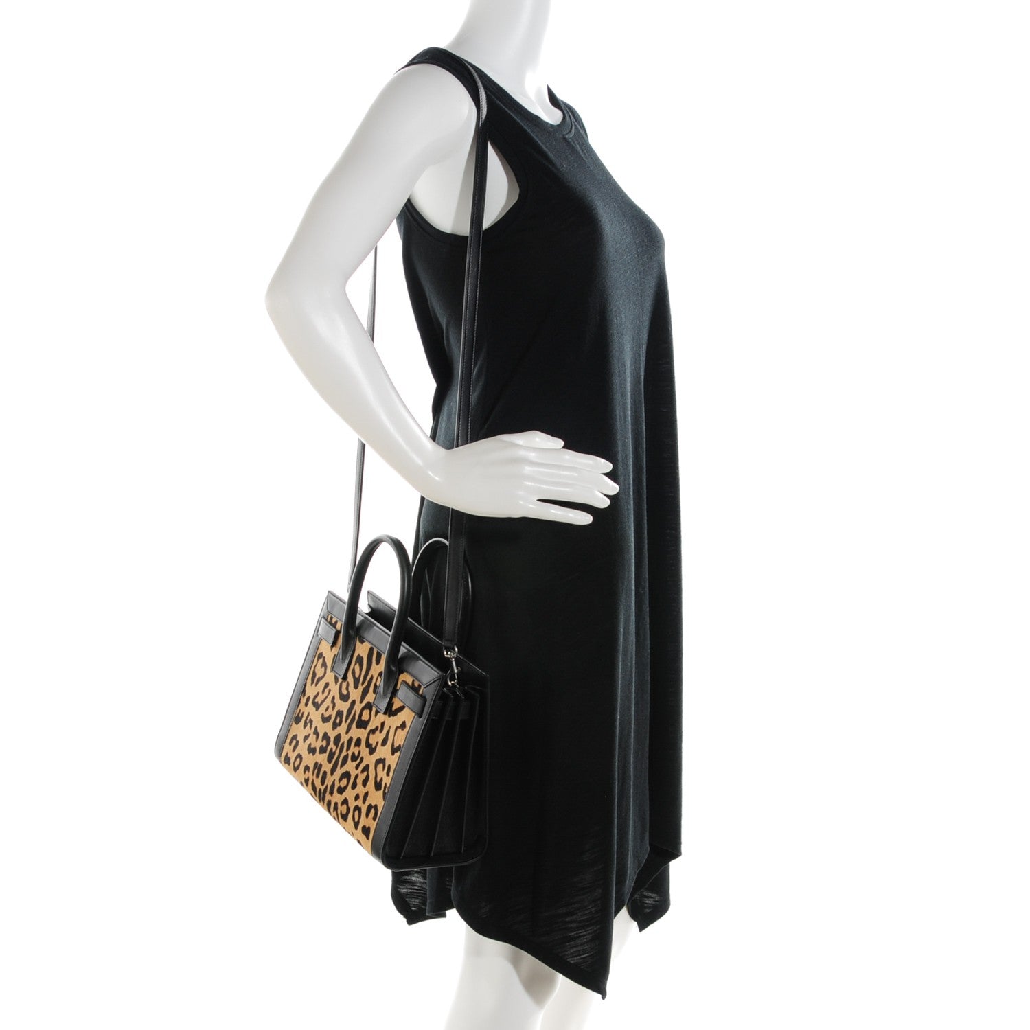 Saint Laurent Pony Hair Leopard Print Baby Sac De Jour Black 2 of 7