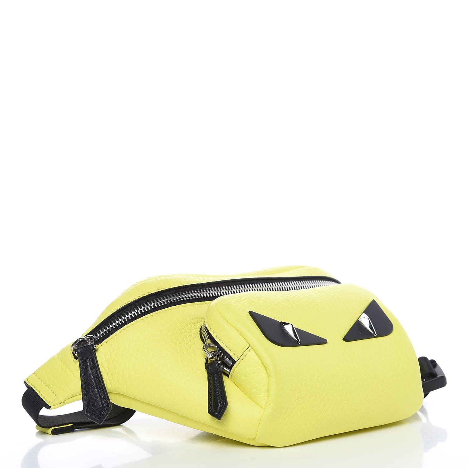 Fendi Cuoio Romano Fluo Metal Bug Eyes Pocket Belt Bag Giallo Fluo Black 4 of 7