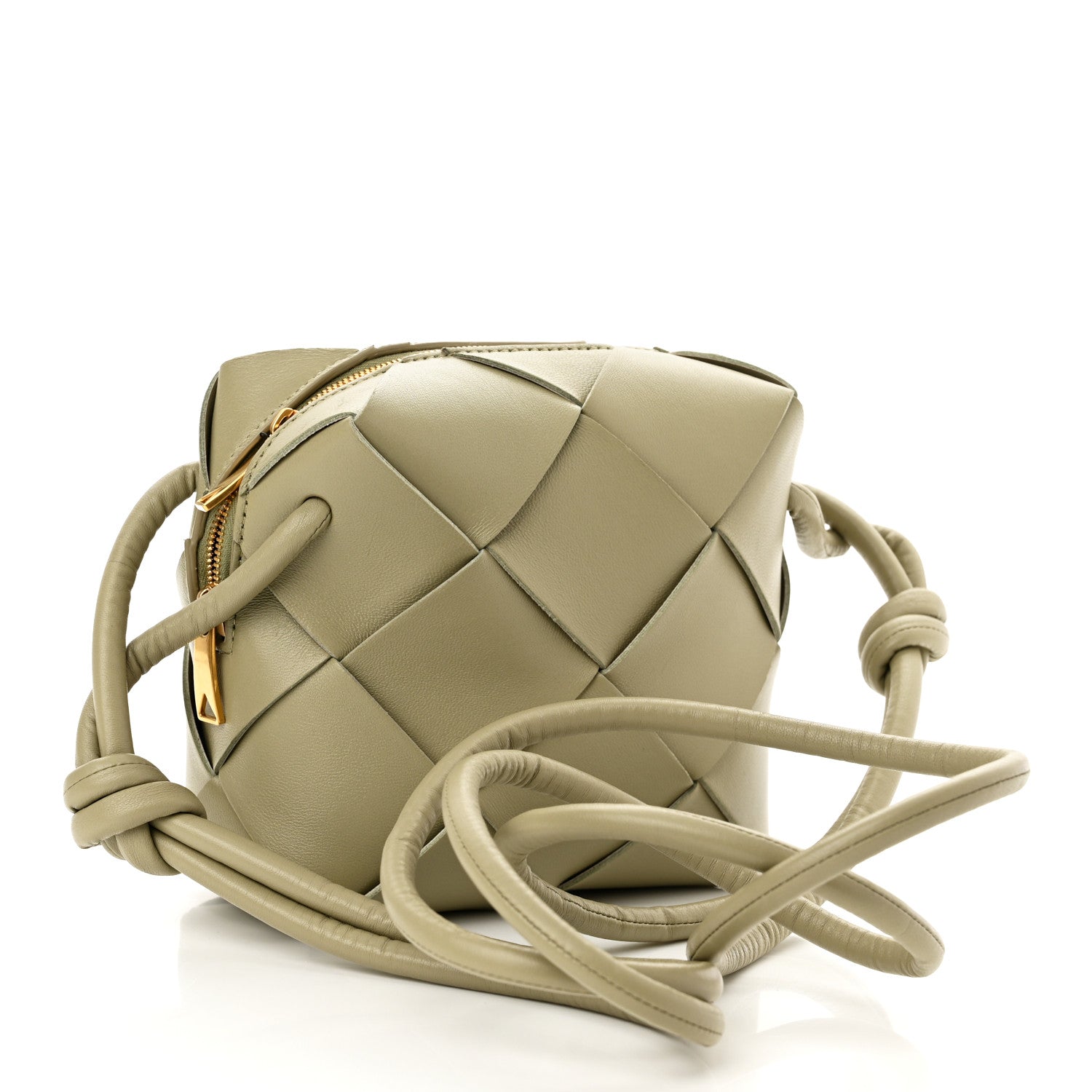 Bottega Veneta Lambskin Maxi Intrecciato Mini Cassette Camera Bag Travertine 3 of 9