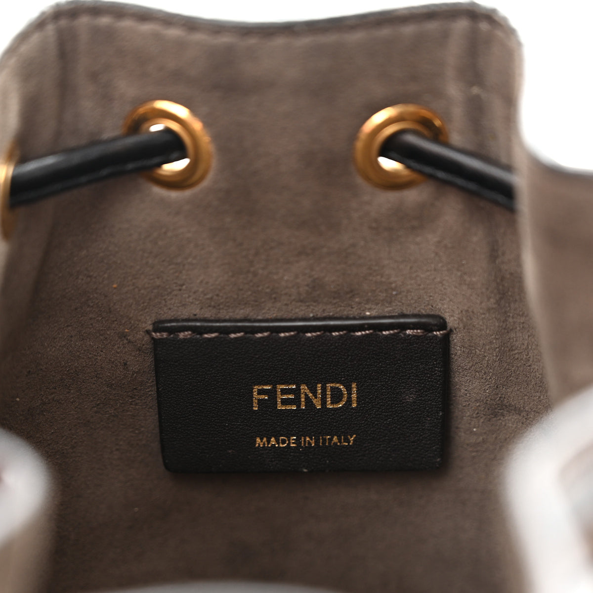 Fendi Vitello Liberty F is Fendi Bi-Color FF 1974 Embossed Mini Mon Tresor Bucket Bag Maya Black 6 of 14