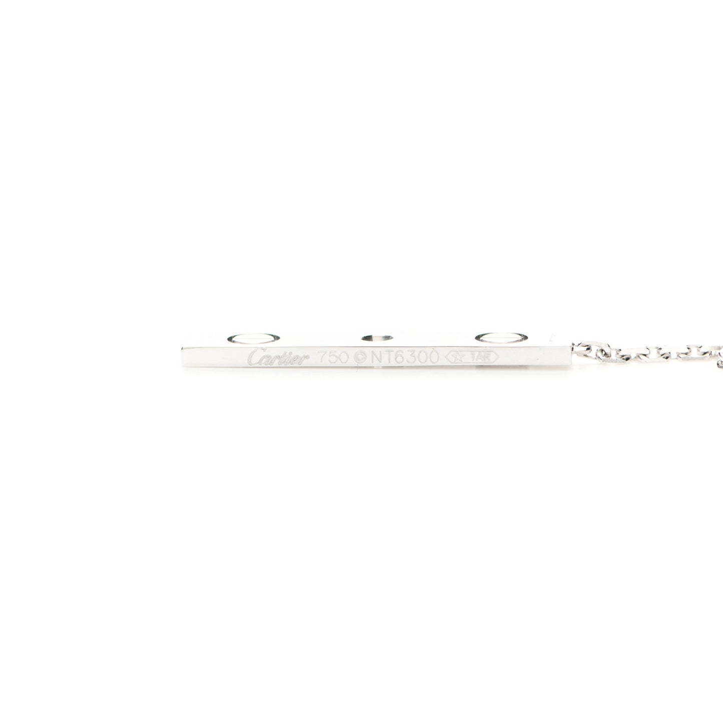 18K White Gold Diamond LOVE Lariat Necklace