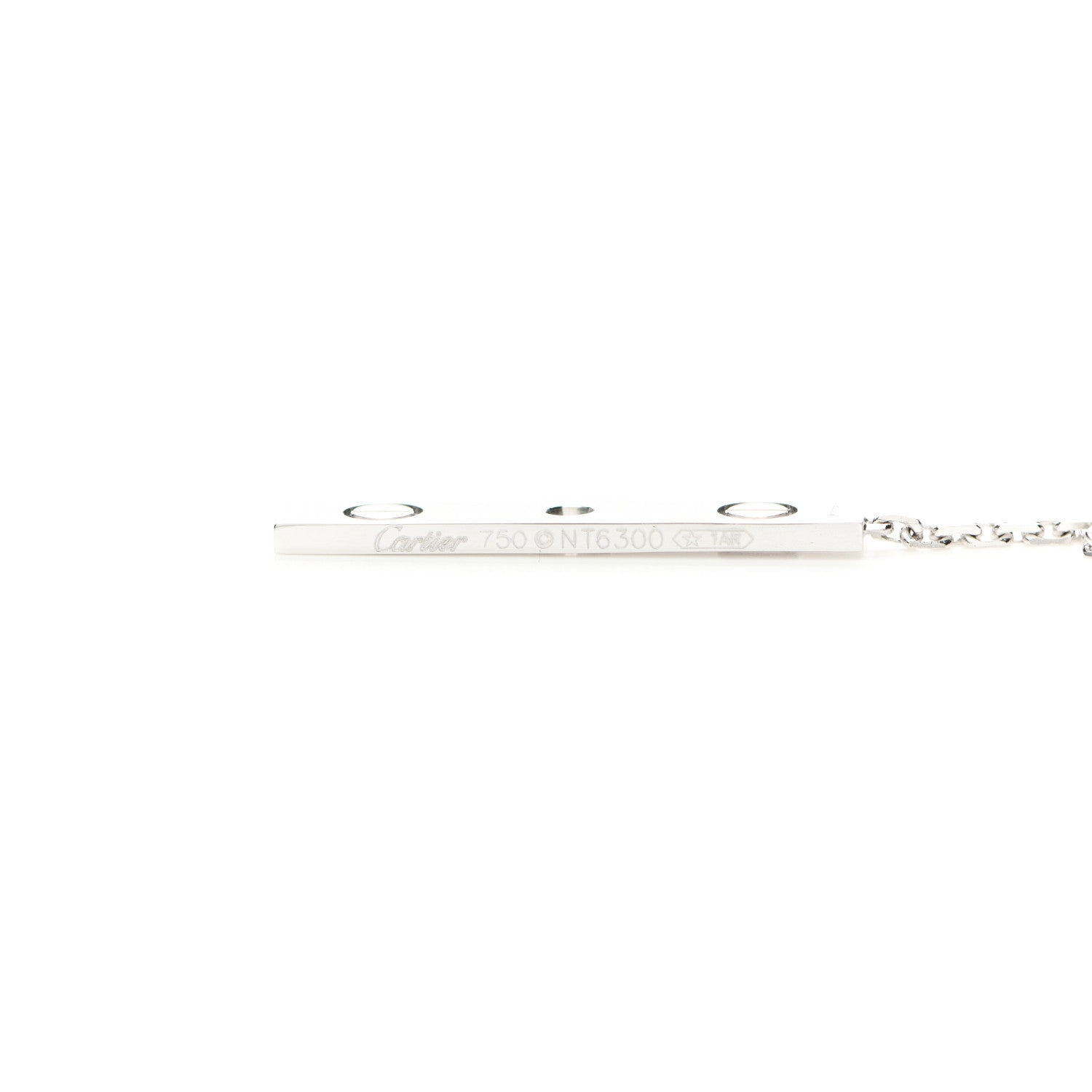 Cartier 18K White Gold Diamond LOVE Lariat Necklace 4 of 5