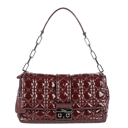 Christian Dior Patent Cannage New Lock Flap Bordeaux 1 of 8