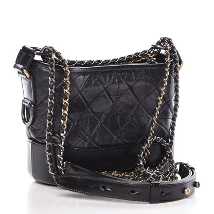 Chanel Aged Calfskin Quilted Small Gabrielle Hobo Black 5 of 13