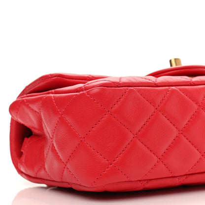 Chanel Lambskin Quilted Mini Rectangular Pearl Crush Flap Red 9 of 11