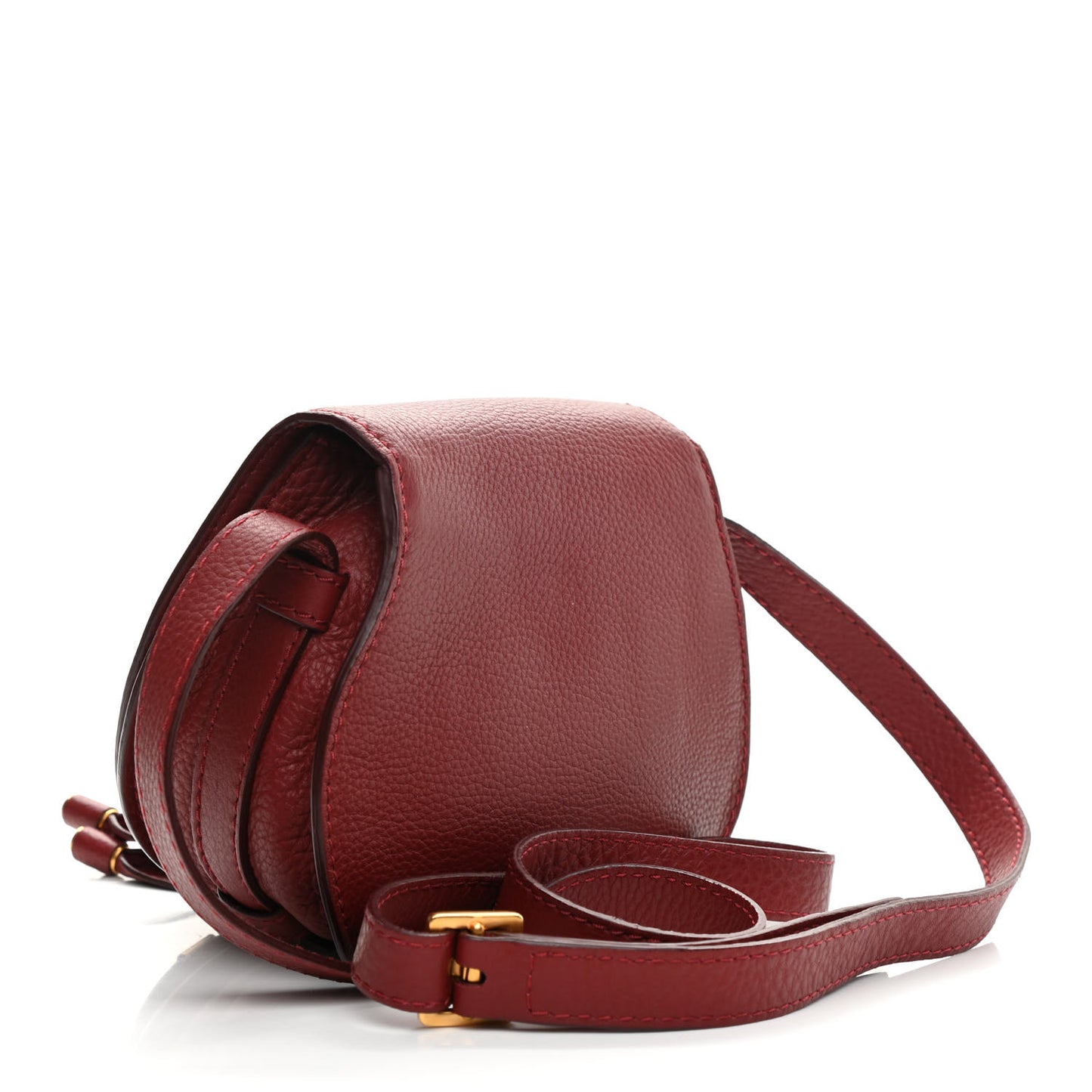 Calfskin Mini Marcie Round Crossbody Bag Berry Cupcake