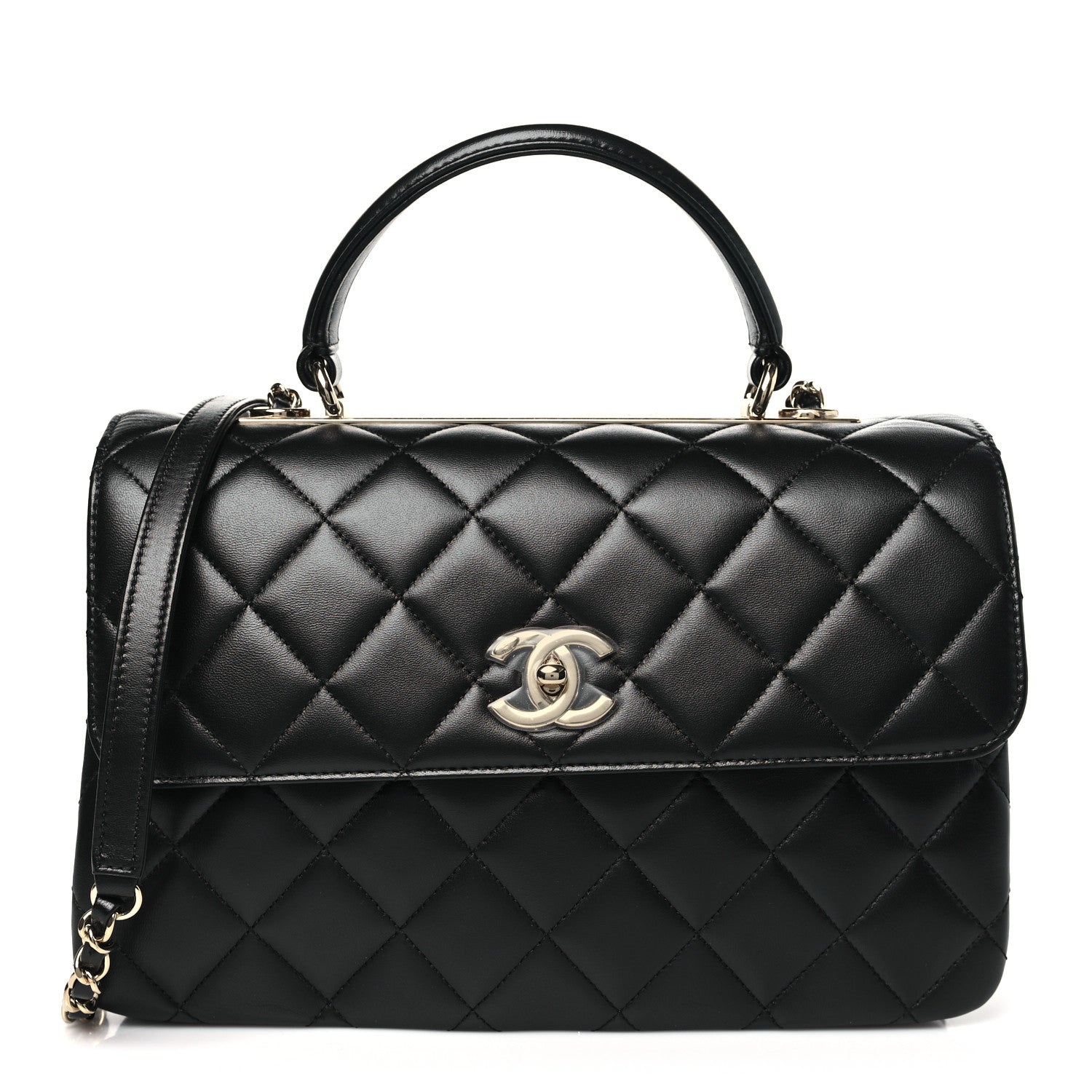 Chanel Lambskin Quilted Medium Trendy CC Flap Dual Handle Bag Black 1 of 10