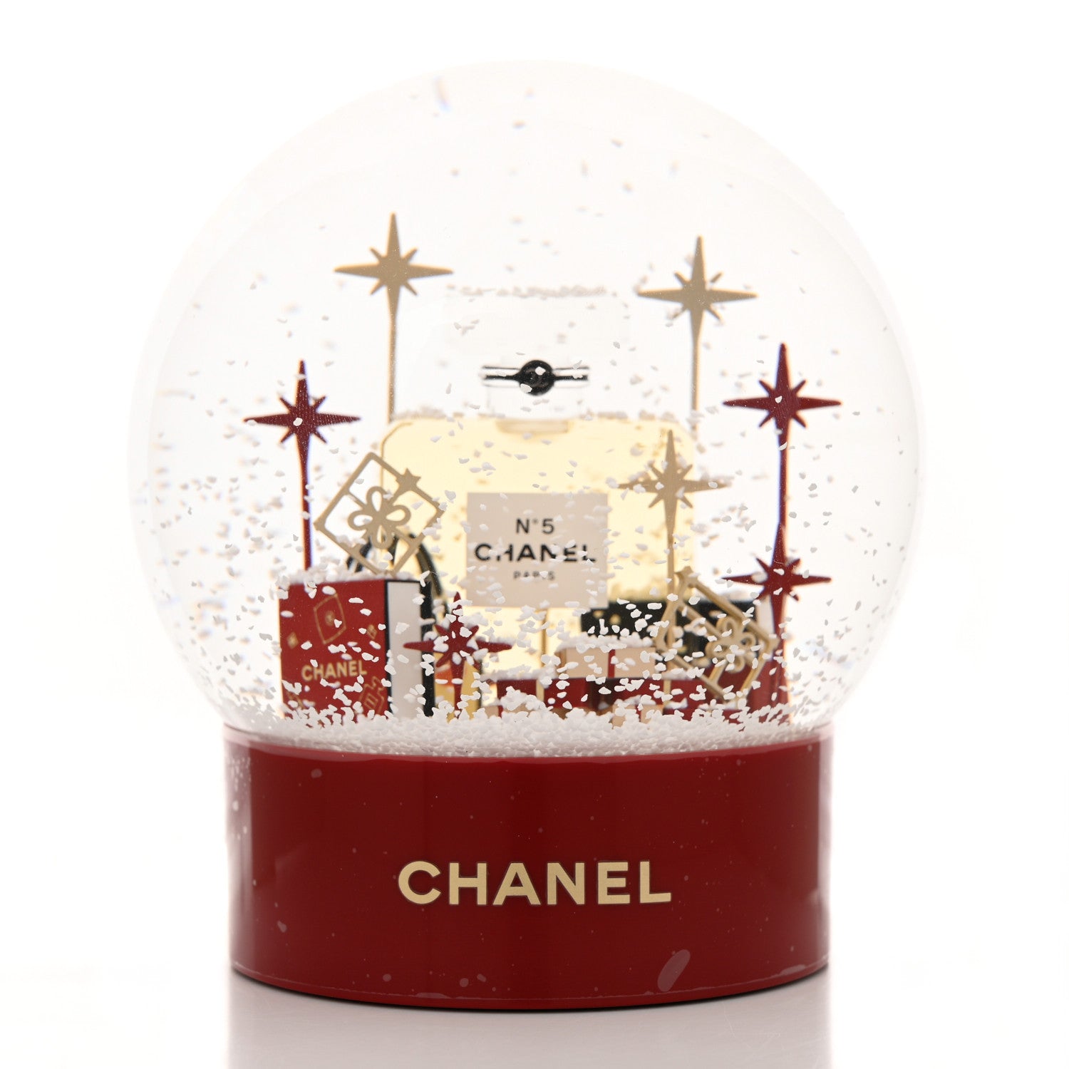 Chanel Glass N°5 Perfume Bottle Snow Globe Red 7 of 8