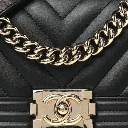 Chanel Lambskin Chevron Quilted Small Boy Flap Black 8 of 10