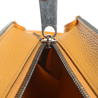 Celine Drummed Calfskin Suede Medium Trapeze Mustard 8 of 9