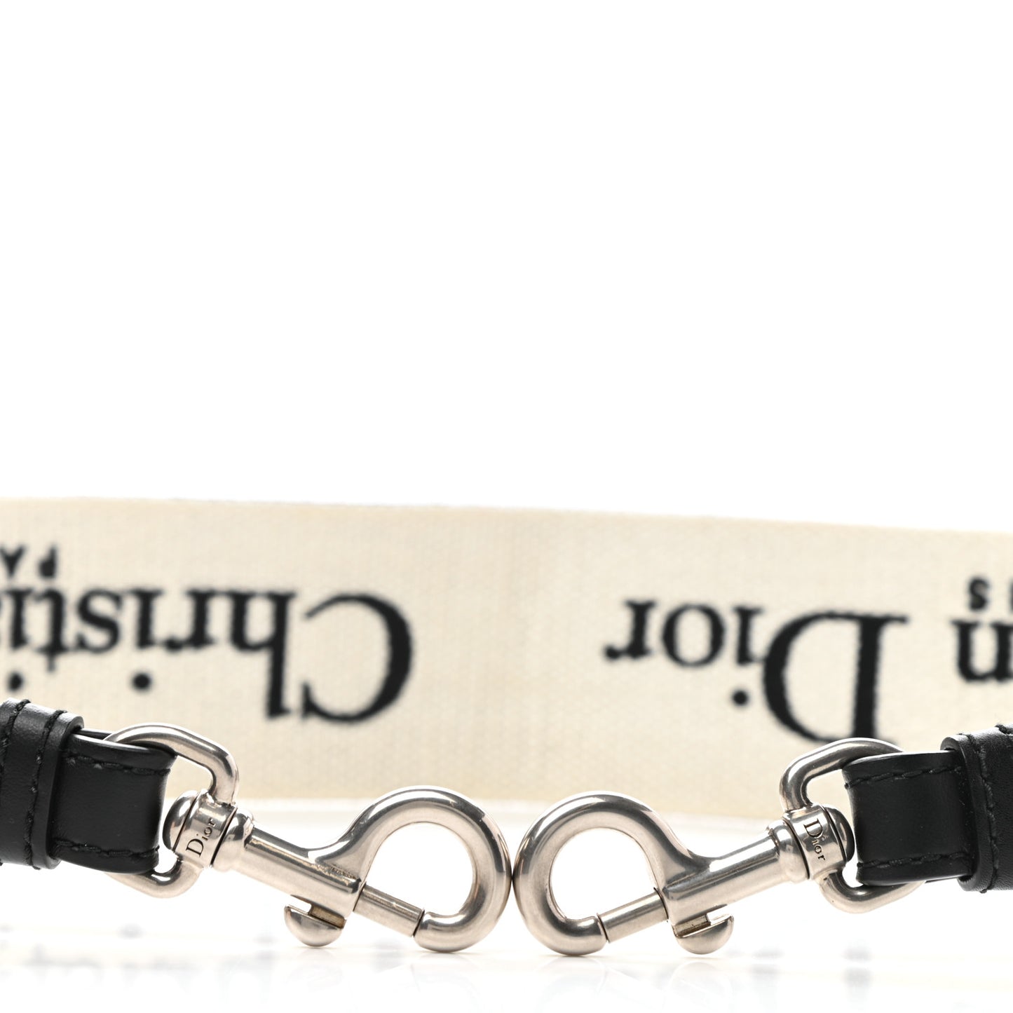 Canvas Embroidered Shoulder Strap Black White