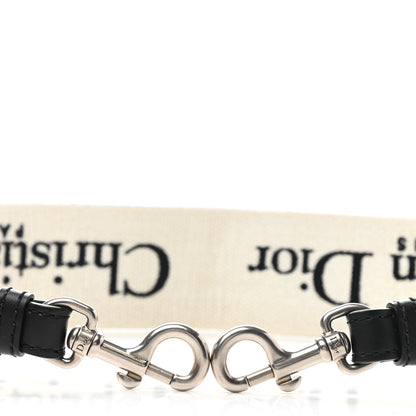 Christian Dior Canvas Embroidered Shoulder Strap Black White 4 of 5