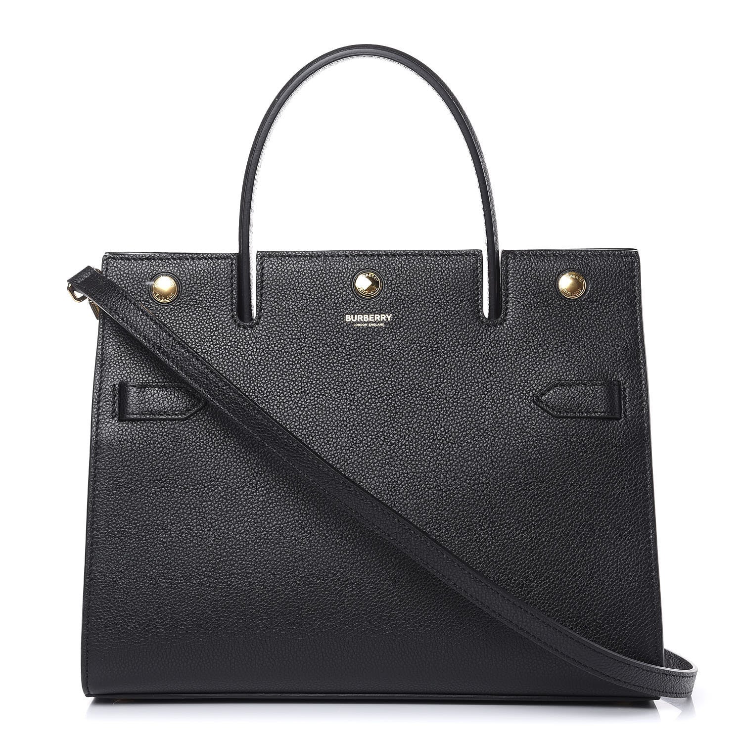 Burberry Grainy Calfskin Small Title Bag Black 1 of 9