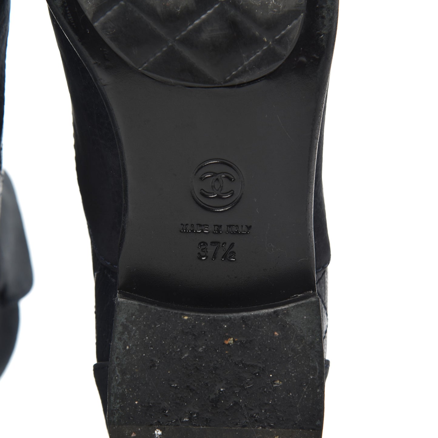 Suede Goatskin Fantasy Quilted Short Boots 37.5 Navy