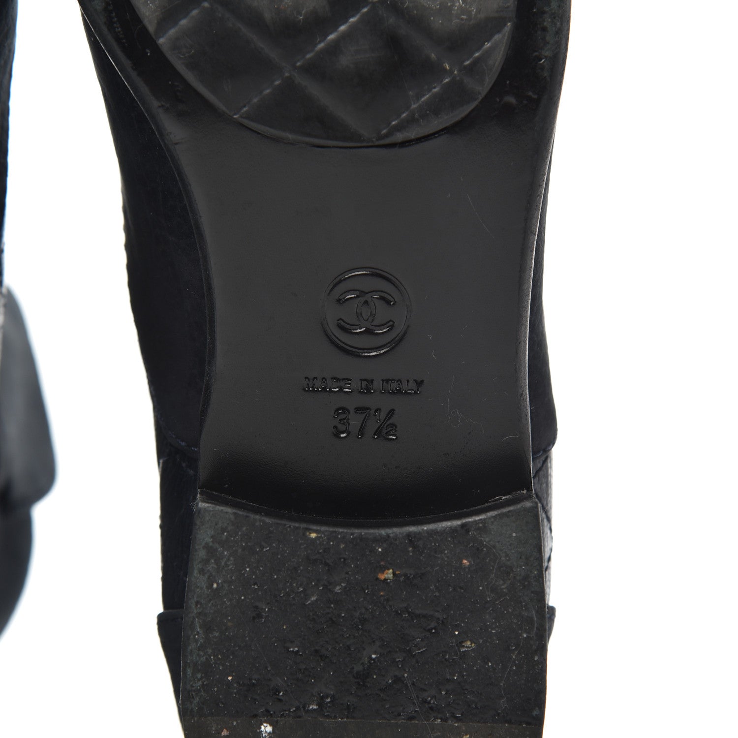 Chanel Suede Goatskin Fantasy Quilted Short Boots 37.5 Navy 7 of 20