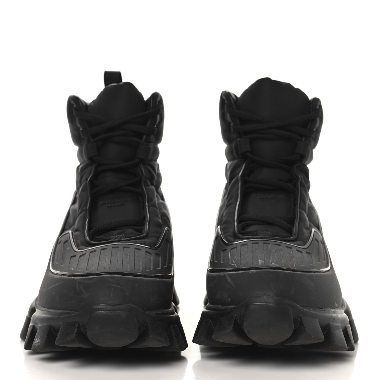 Prada Rubber Technical Knit Fabric Mens Cloudbust Thunder Boots 9 Black 3 of 8
