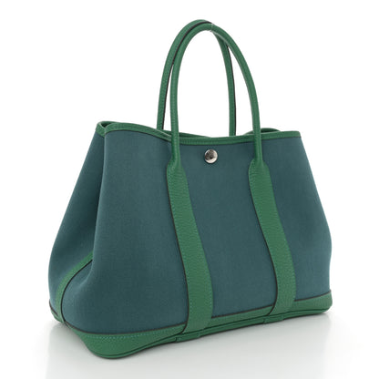 Hermes Toile Negonda Garden Party Tote 30 TPM Vert Bosphore Vert Vertigo 3 of 11