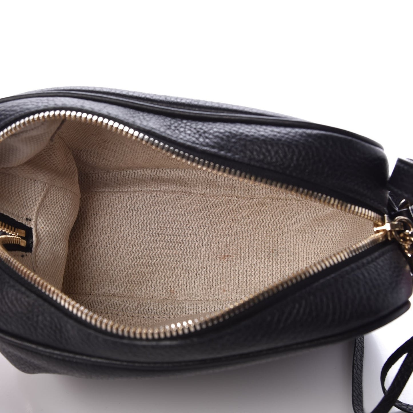 Pebbled Calfskin Small Soho Disco Bag Black