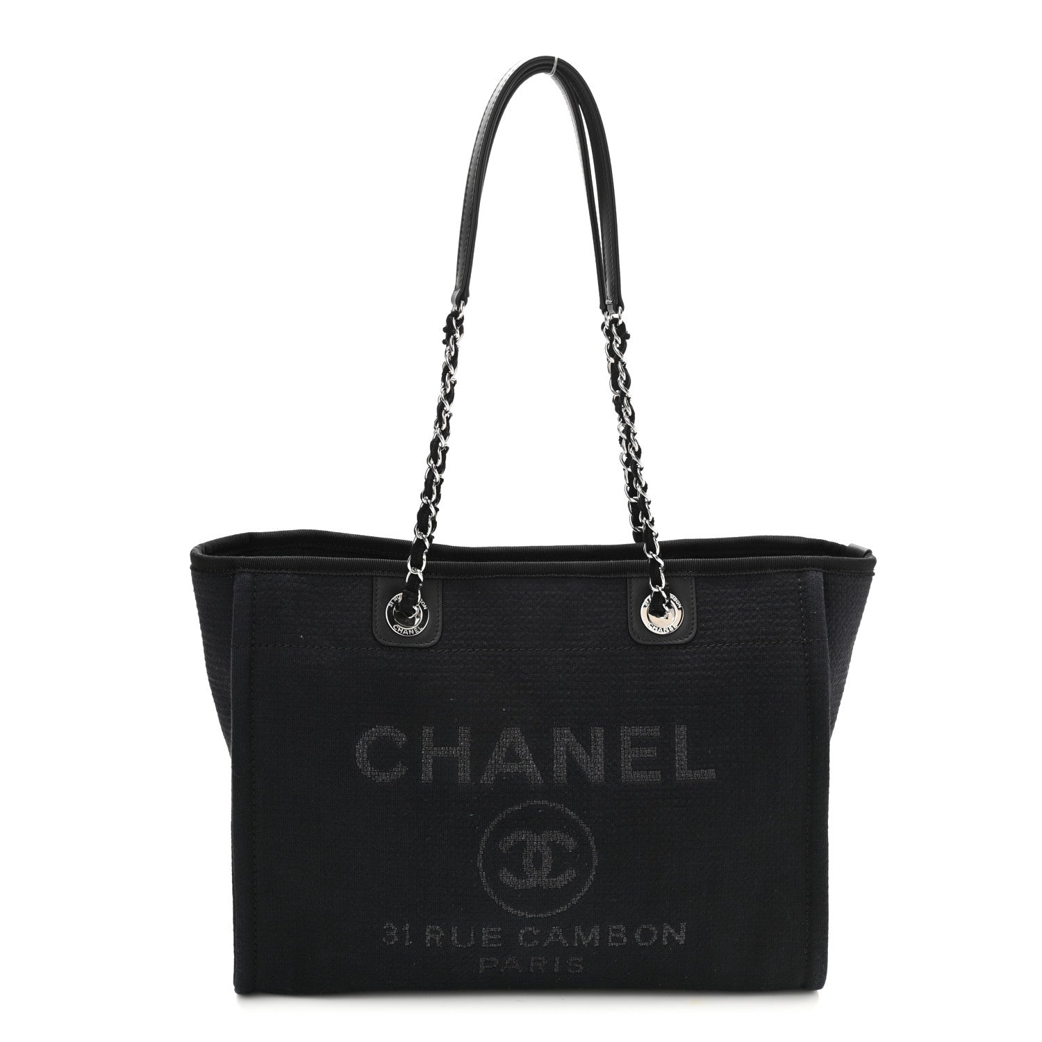 Chanel Mixed Fibers Small Deauville Tote Black 2 of 11