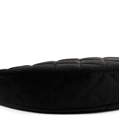 Chanel Velvet Crystal Quilted Chain Hobo Black 9 of 10