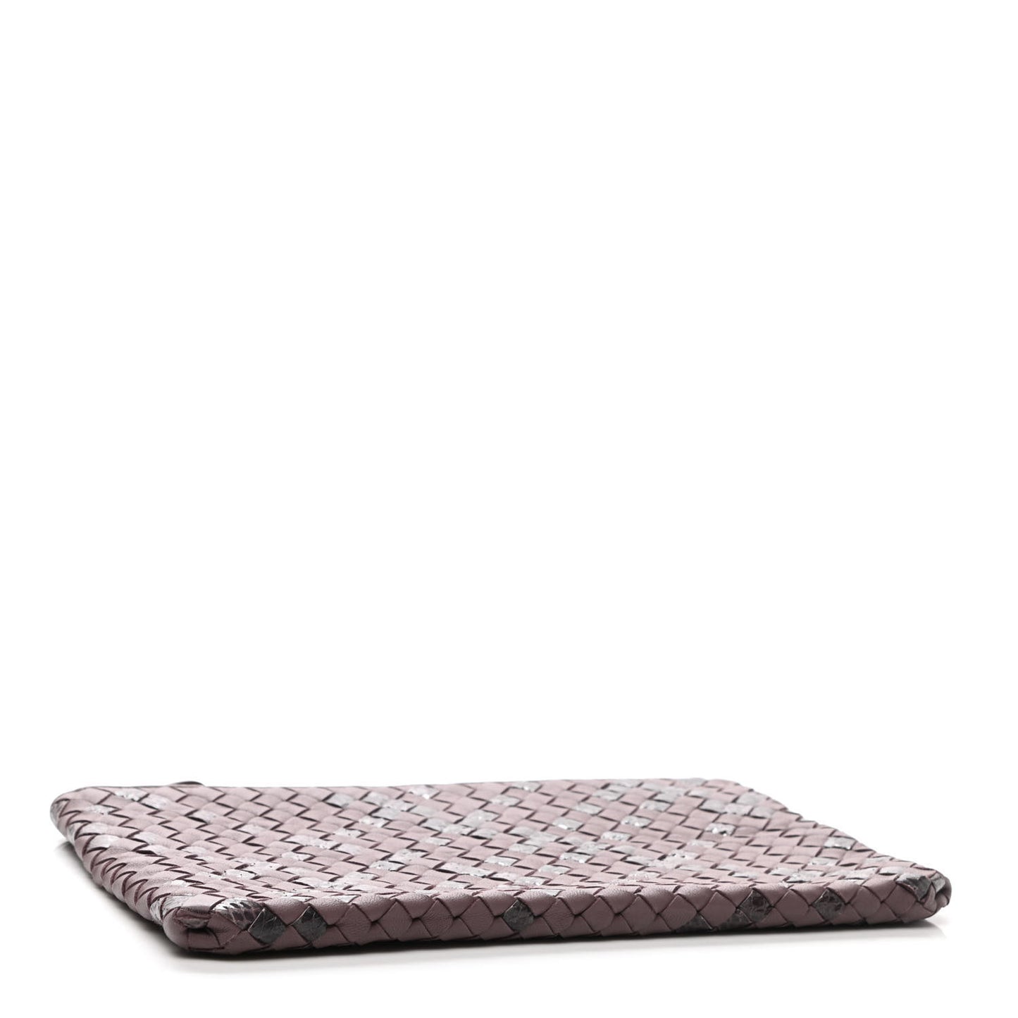 Nappa Intrecciato Elaphe Flat Zip Billetto Pouch Watteau