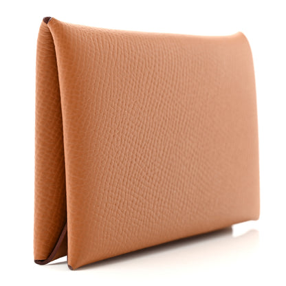 Hermes Epsom Calvi Card Case Gold 3 of 8